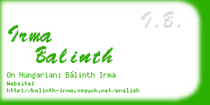 irma balinth business card